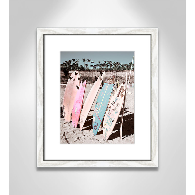 Wave Rady Wave Ready Framed On Paper by Danita Delimont Print, 15" H x 13" W x 0.75" D, White Wood Grain Framed