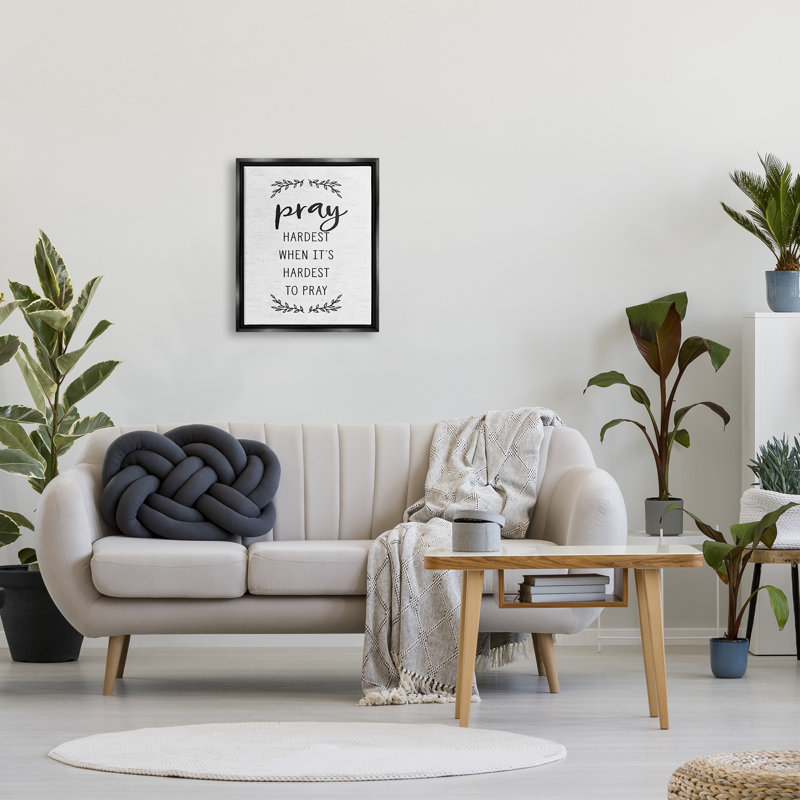 Spiritual Prayer Uplifting Religious Quote Rustic Botanicals by Lettered and Lined - Floater Frame Print on Canvas