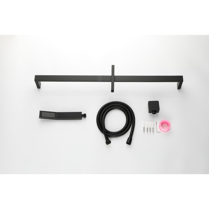 28-inch Slide Bar Handheld Shower With Hose And Finish Head Stainless Steel Appearance