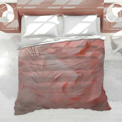 Pink Palm Leaves Comforter
