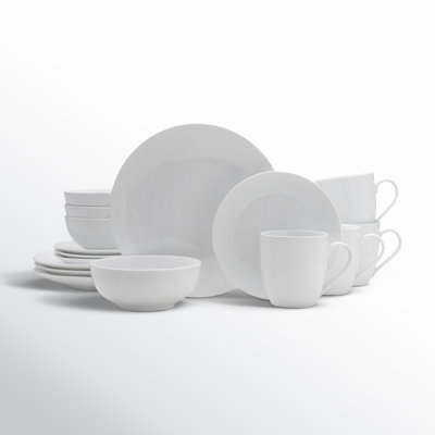 Max Coupe 16-Piece Porcelain Dinnerware Set, Service for 4