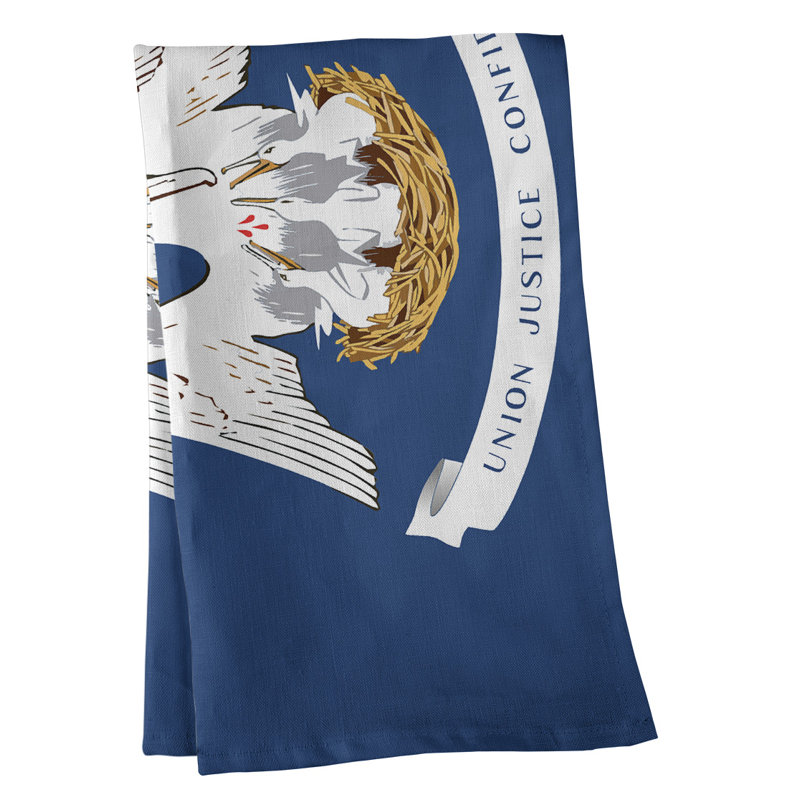 Serviette de thé à drapeau louisiana, Sergé de coton