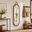 Miroir mural ovale en bois