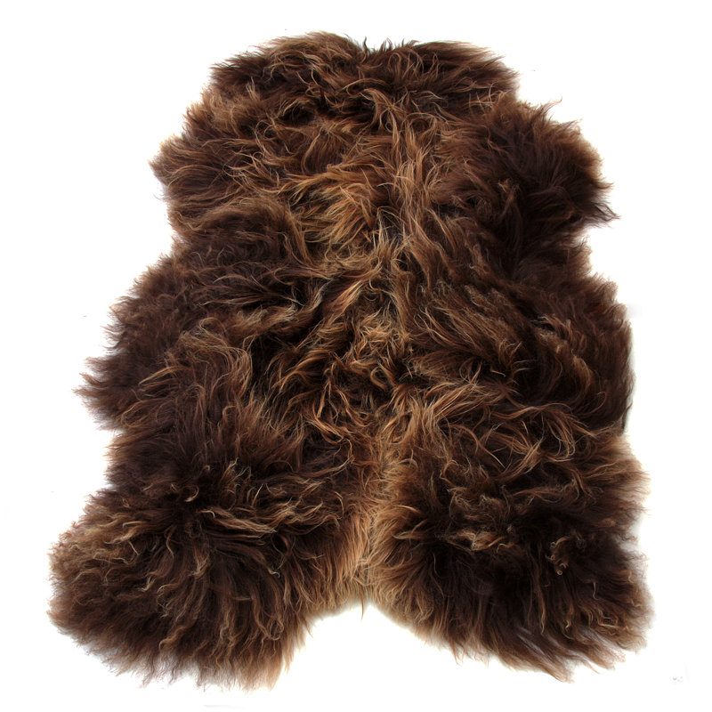  Tapis en laine de mouton longwool 2 pi x 3,5 pi Islandais Long Island, Naturel rouillé