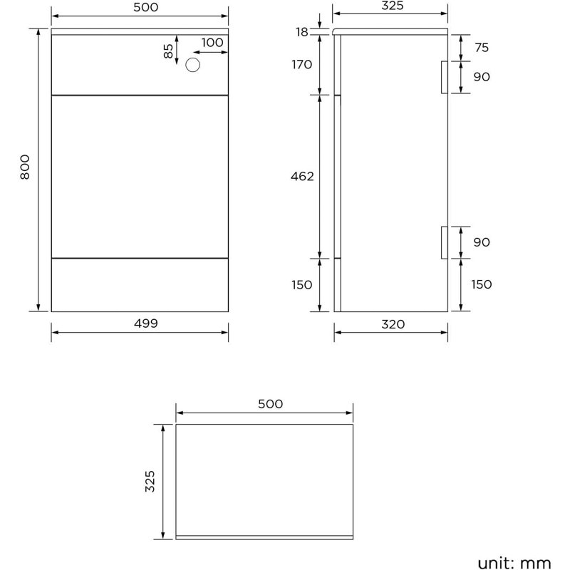 iBathUK Harper 500 BTW toilet unit, Oak