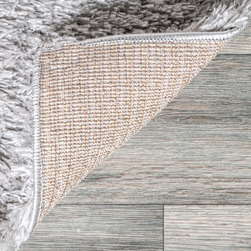 Andreanna Contemporary Performance Shag Light Gray Rug, Rectangle 3'2" x 5'