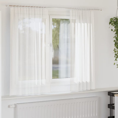 Voile Curtains With Rod Pockets 2 Pcs