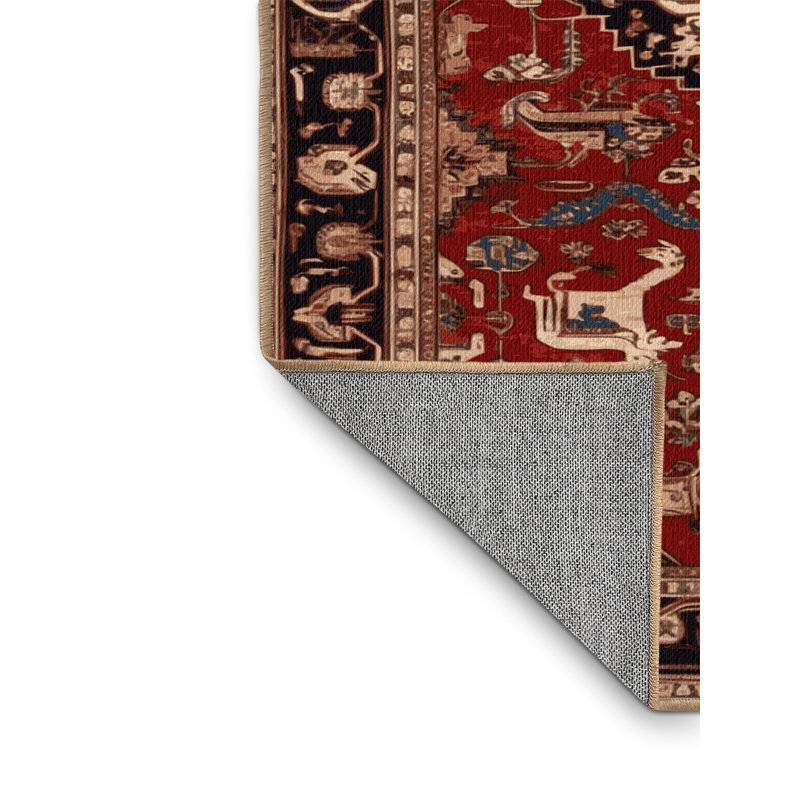 Tapis brun lavable à la machine, Carré 5 pi
