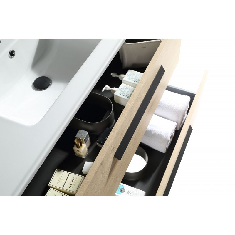 40'' Single Bathroom Vanity with Top, Vick Oak/Black