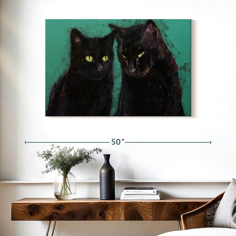 Brampt Two Black Cats, 26" H x 39" W