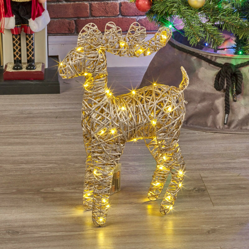 Christmas Decorative Accent, 37cm H x 10cm W x 27cm D, Metallic Gold
