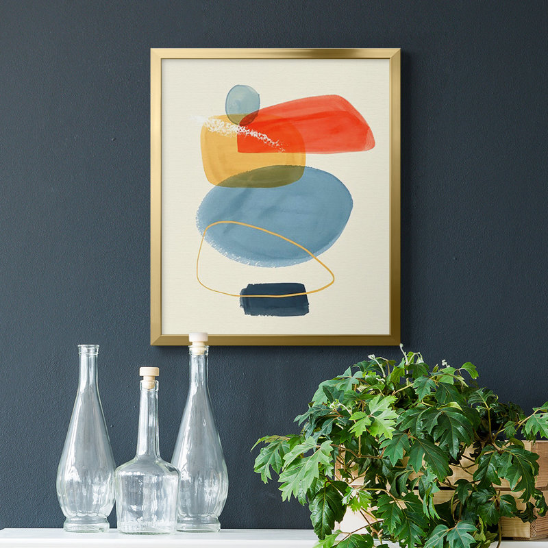 Toile encadrée de qualité supérieure «Bright Color Bundle I» - prête à être accrochée, Or, H 20 po x l 16 po