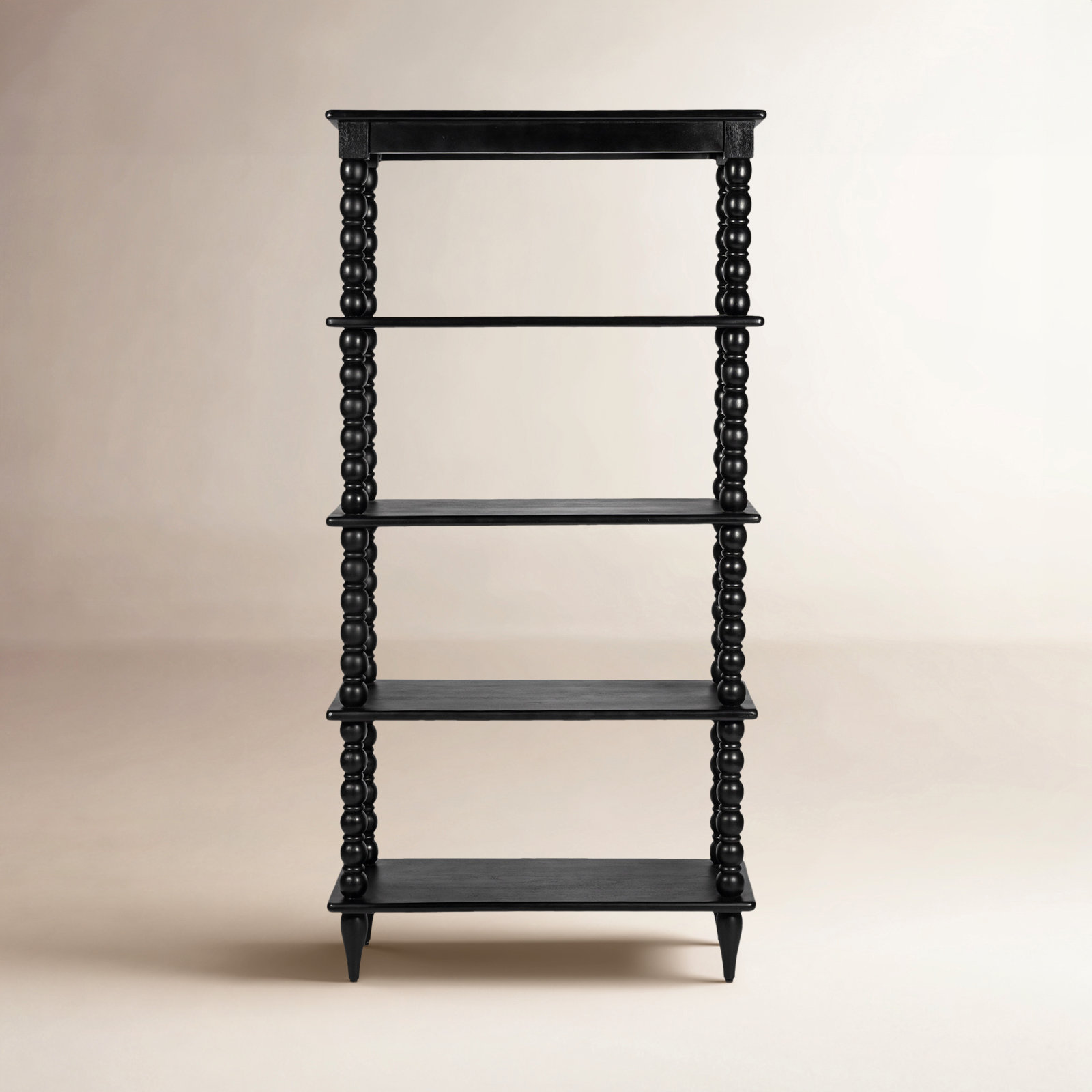 Isabel 16" Acacia Bookcase, Black