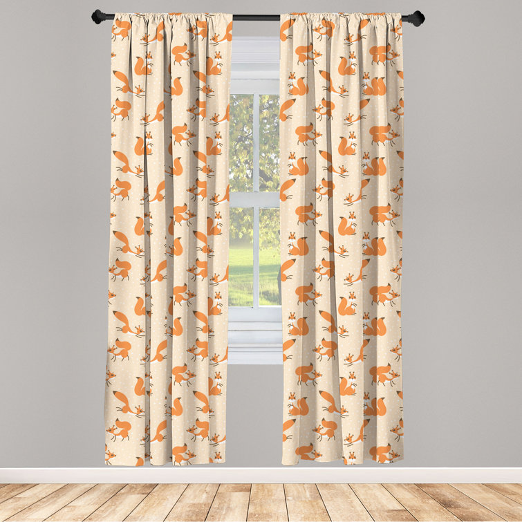 East Urban Home Squirrel Semi-Sheer Rod Pocket Curtain Panels | Wayfair