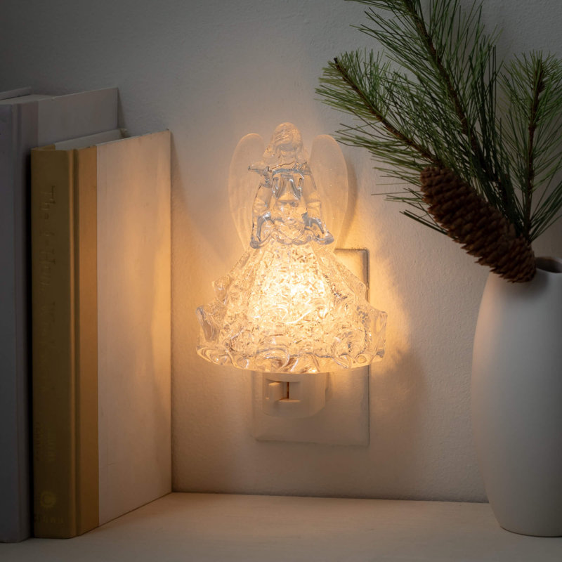 Veilleuse ange de Noël 6,5 po, transparent