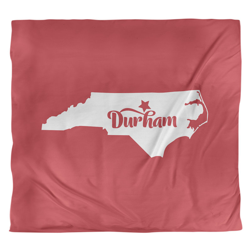 Housse de couette de caroline du nord durham, Polyester brossé, Housse de couette pour grand lit, Rouge