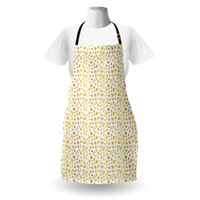 Bungalow Rose Tropical Apron Unisex Exotic Monster Leafy Style Adult Size Pale Coffee and White