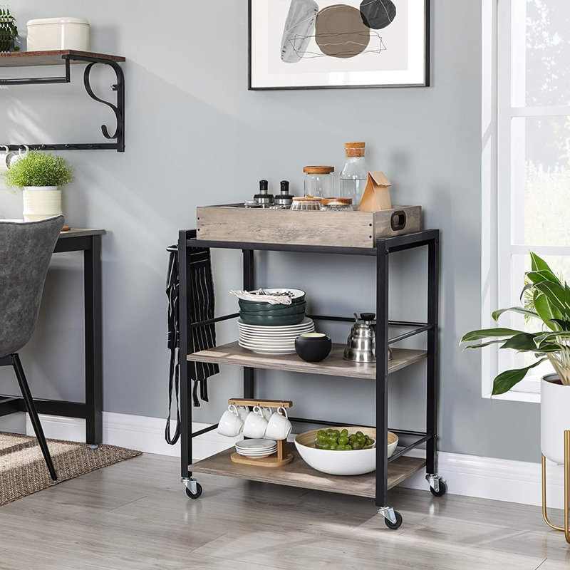 3-tier Riggle Kitchen Cart, Gray