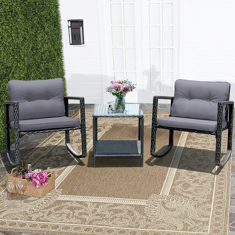 Anajulia 2 - Person Patio Conversation Set with Cushions