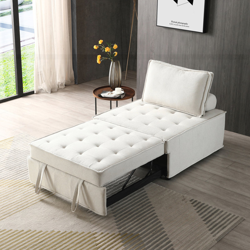 Repose-pieds multi-usages en similicuir, Beige