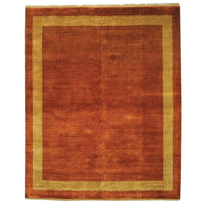 Jewel Of India Hand Knotted Wool, Silk Floral Rug