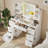 Vanity With LED Mirror And 7 Drawers And 6 Open Shelves-2022582850