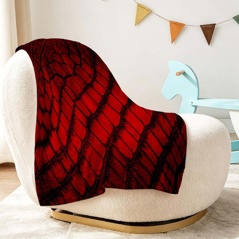 Jeté en flanelle rouge ultra doux, impression d'un côté texturée, Throw 30" x 40"