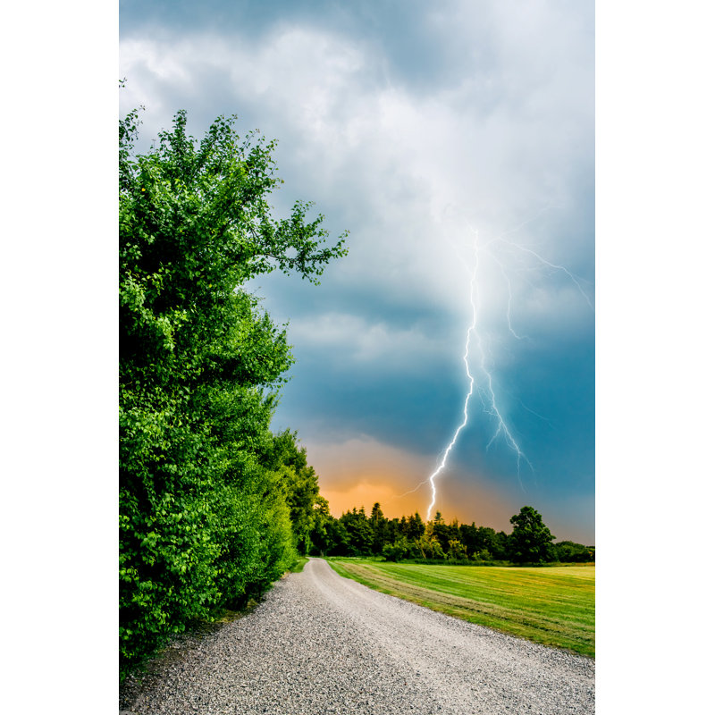 Kapelle Lightning Hits Trees - Wrapped Canvas Print, 122cm H x 81cm W x 3.8cm D