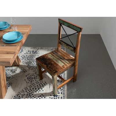 Nature Of Spirit 45 cm H Solid Wood Cross Back Side Chair