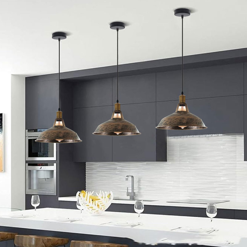 3 - Light Bowl Pendant, Brushed Copper