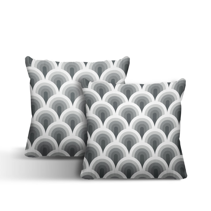  Coussin décoratif intérieur / extérieur, L 19 po x H 19 po, Gris