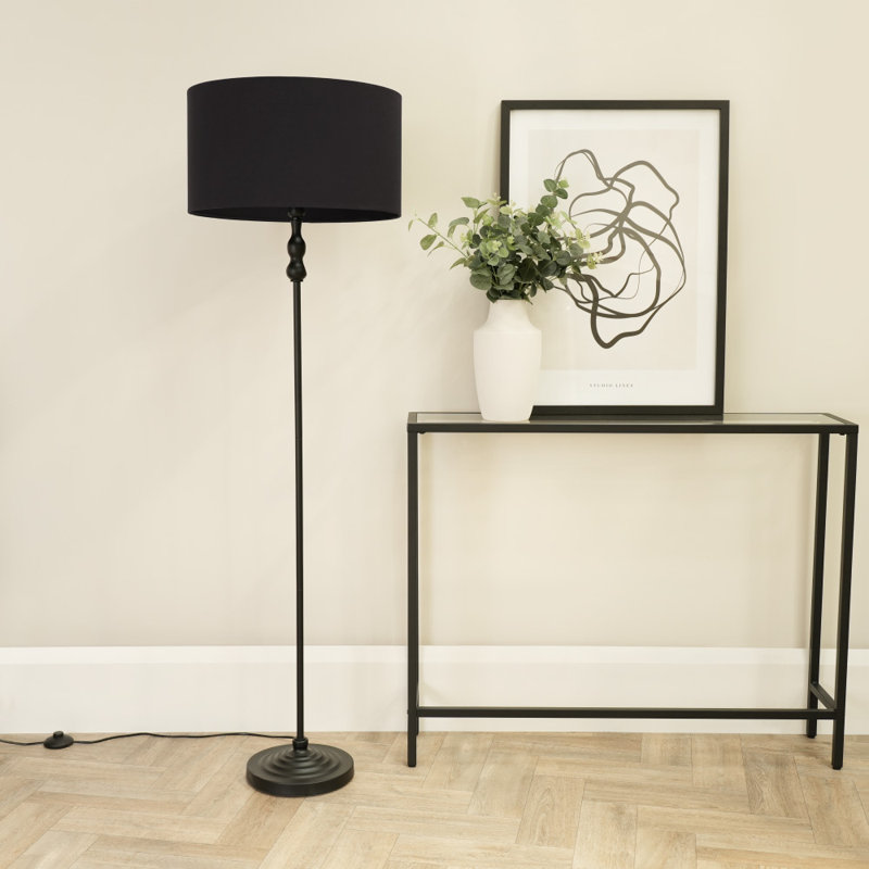 Reselva 151cm Traditional Floor Lamp, Black, Black