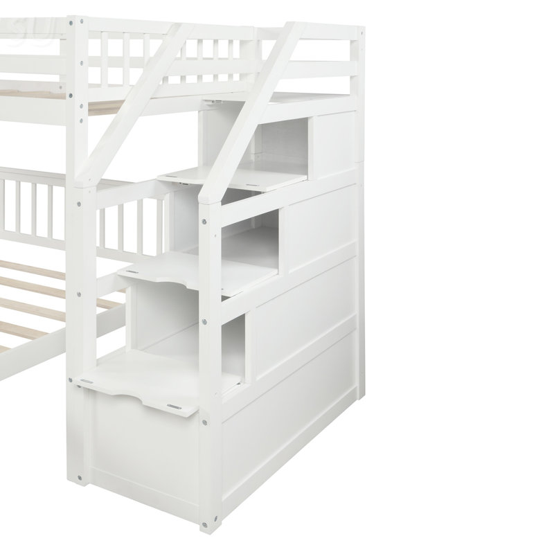 Lit mezzanine avec escalier, Blanc