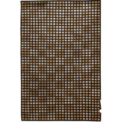 Hand-Knotted High-Quality Black and Taupe Area Rug