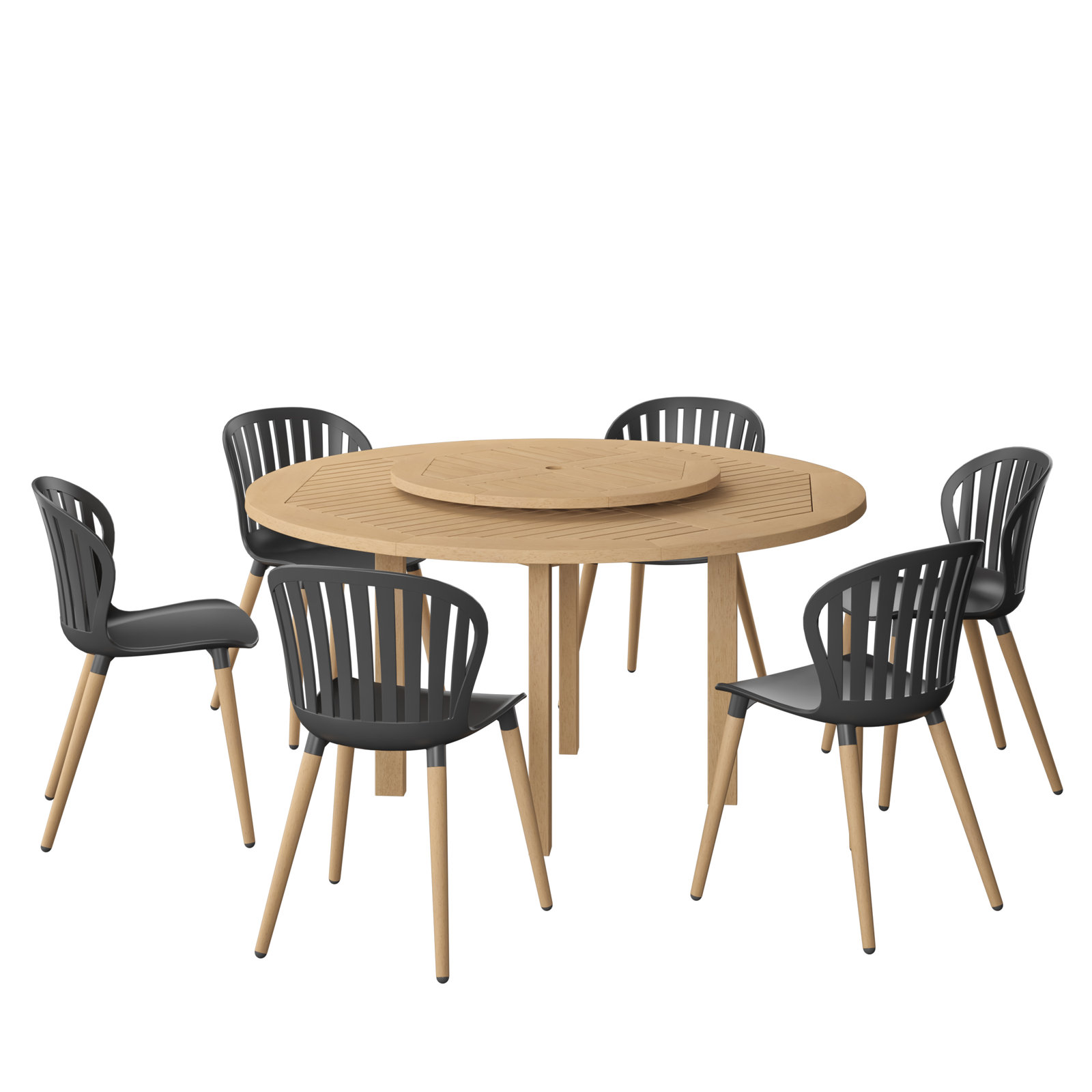 Anautica 59" Patio Dining Set, Black