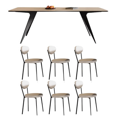 Modern practical simple dining table and chairs