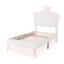 Structure de lit simple tapissier avec lumières DEL, lit princesse rembourré moderne avec tête de lit couronne (lit)