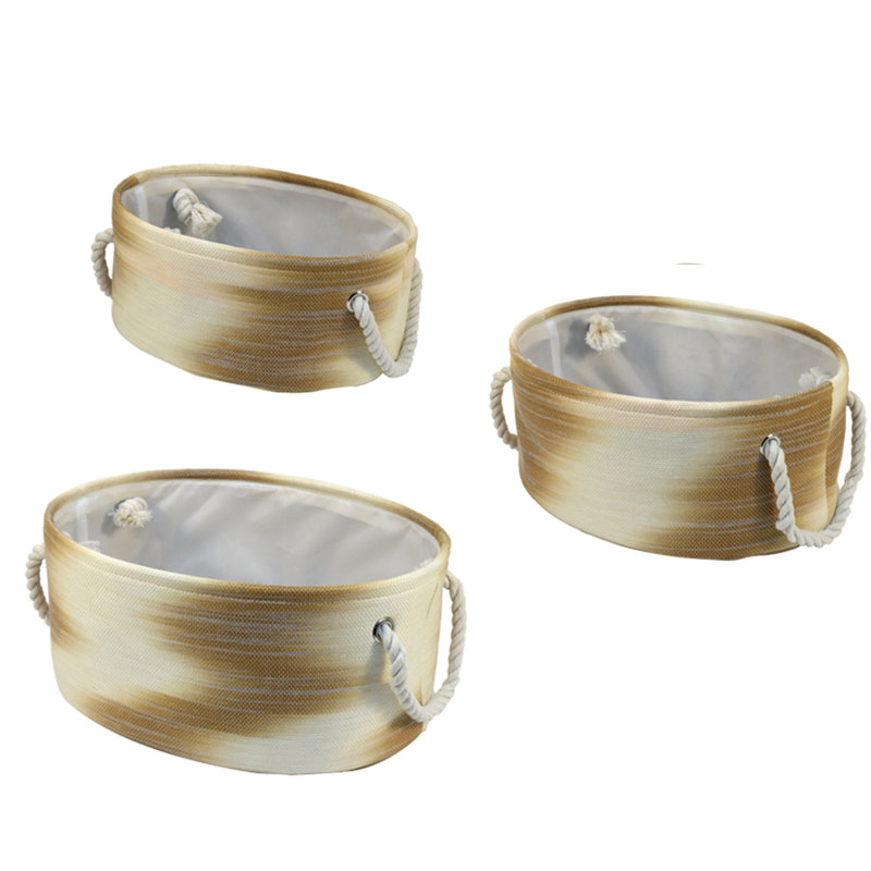 Ensemble de paniers en tissu 3 pièces, Beige