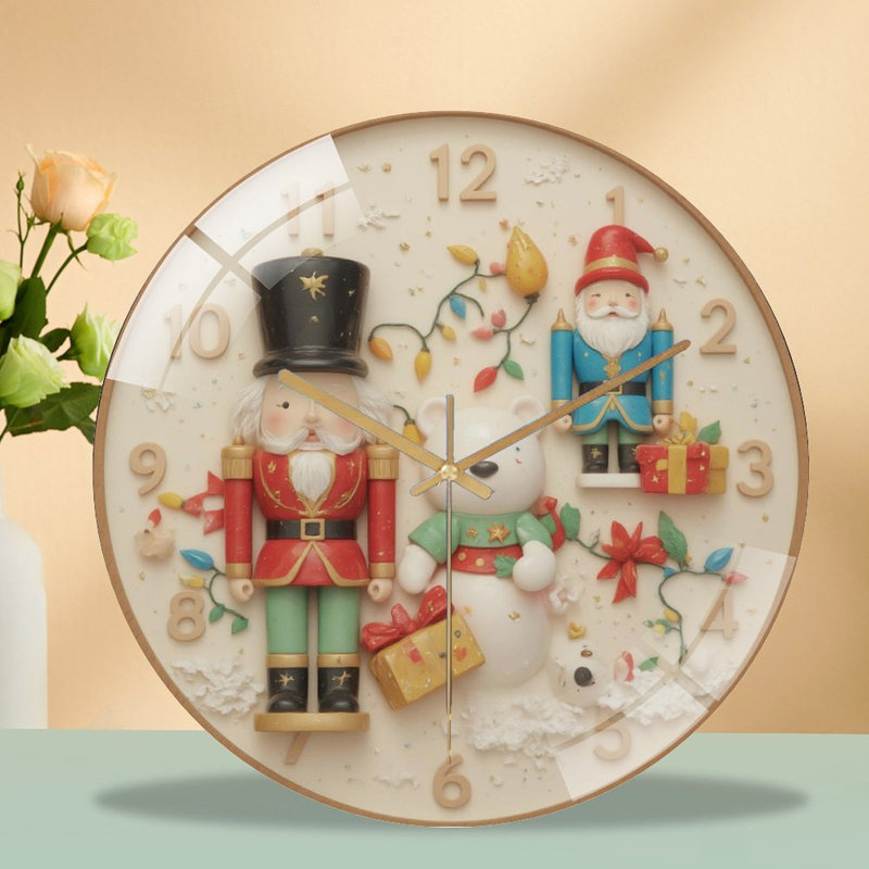 Horloge de Noël 12 po avec horloge murale