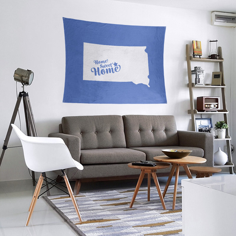 Tapisserie Home Sweet Pierre, H 27,5 po x l 37,5 po, Bleu