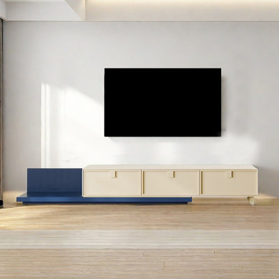Retractable Modern Blue TV Stand