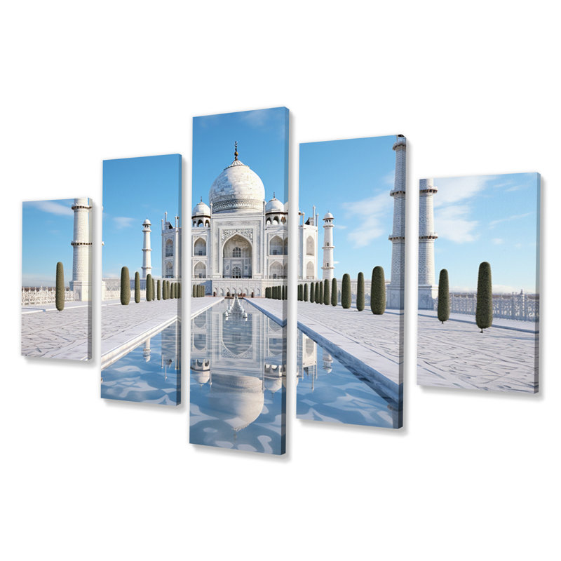 Art mural Taj Mahal II de l'Islam - décoration murale - 5 panneaux