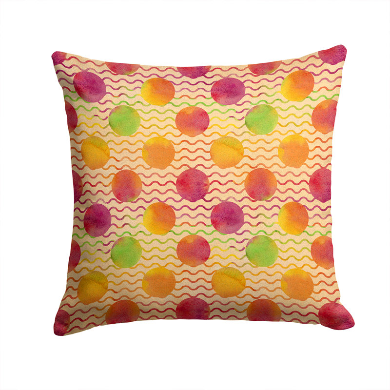  Coussin extérieur Rainbow Dots and Sqiggles, 14 po x 14 po