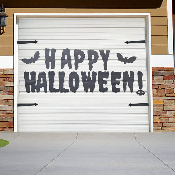 The Holiday Aisle® 17 Piece Happy Halloween Magnets Garage Door Mural ...