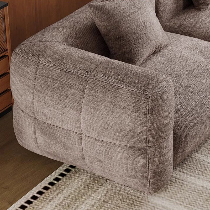 Canapé gris modulaire en chenille, Gris, H 26,57 po x l 94,49 po x P 42,52 po