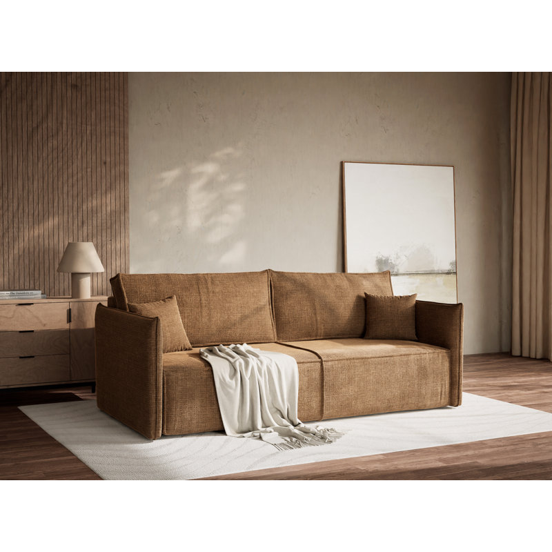 3 Seater Reclining Sofa, Brown Polyester/Chenille