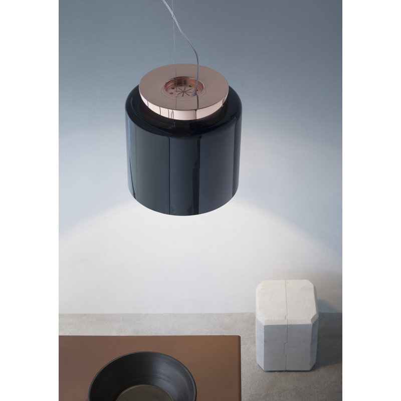 Segesta 1 - Light Drum Pendant, Glossy Black, Copper, 300cm H x 36cm W x 36cm D