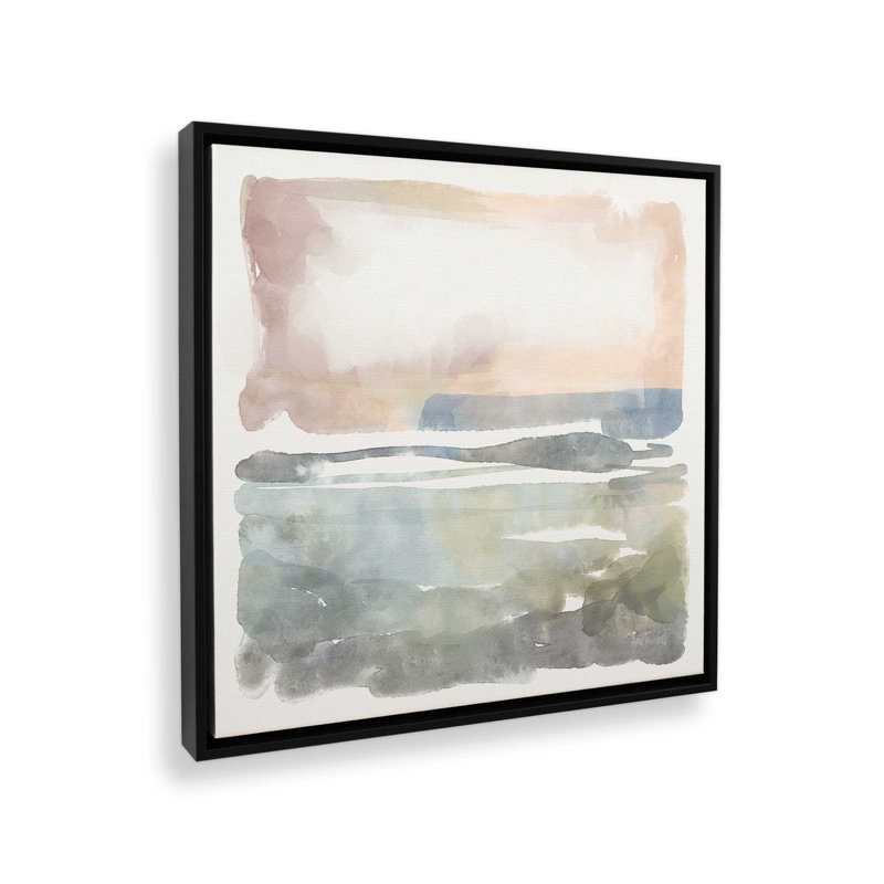 «Soft Abstract» par Anne Tavoletti, reproduction d'art sur toile, H 12 po x l 12 po, Cadre flottant, Noir