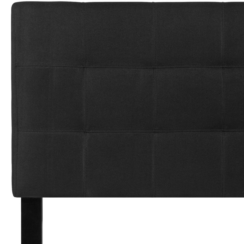 Tête de lit tapissier capitonnée Ciriaca, Noir, Simple