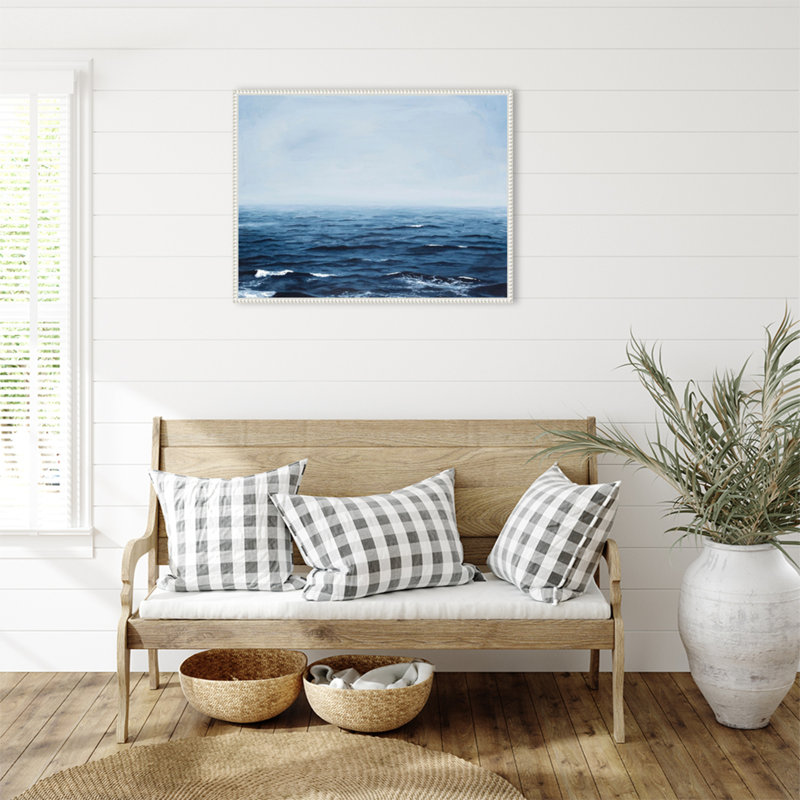 «Grayscale Seascape IV» par Michael Willett, reproduction d'art sur toile encadrée, H 23 po x l 30 po
